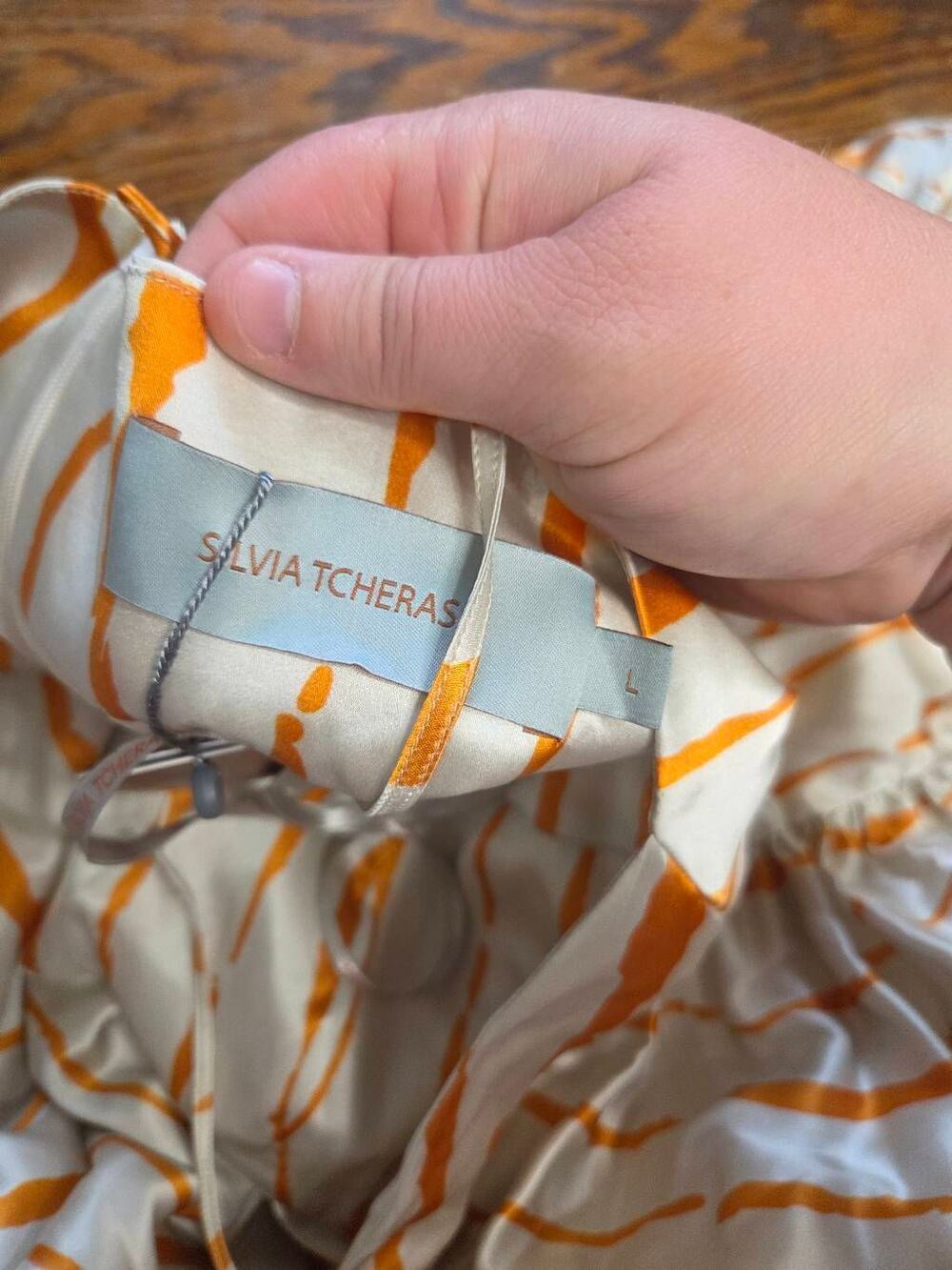 NWT SILVIA TCHERASSI Carbonia orange Abstract stripe dress sz Large - Picture 7 of 7